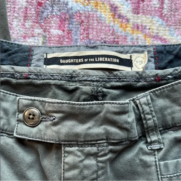 Anthropologie Daughters of the Liberation Cargo Pants Olive Green Women’s 28 - Picture 2 of 9